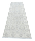 Serenity 2'6'' X 9'6'' Hand-Knotted Wool Rug 2'6'' x 9'6'' (75 X 285) / Grey / Ivory