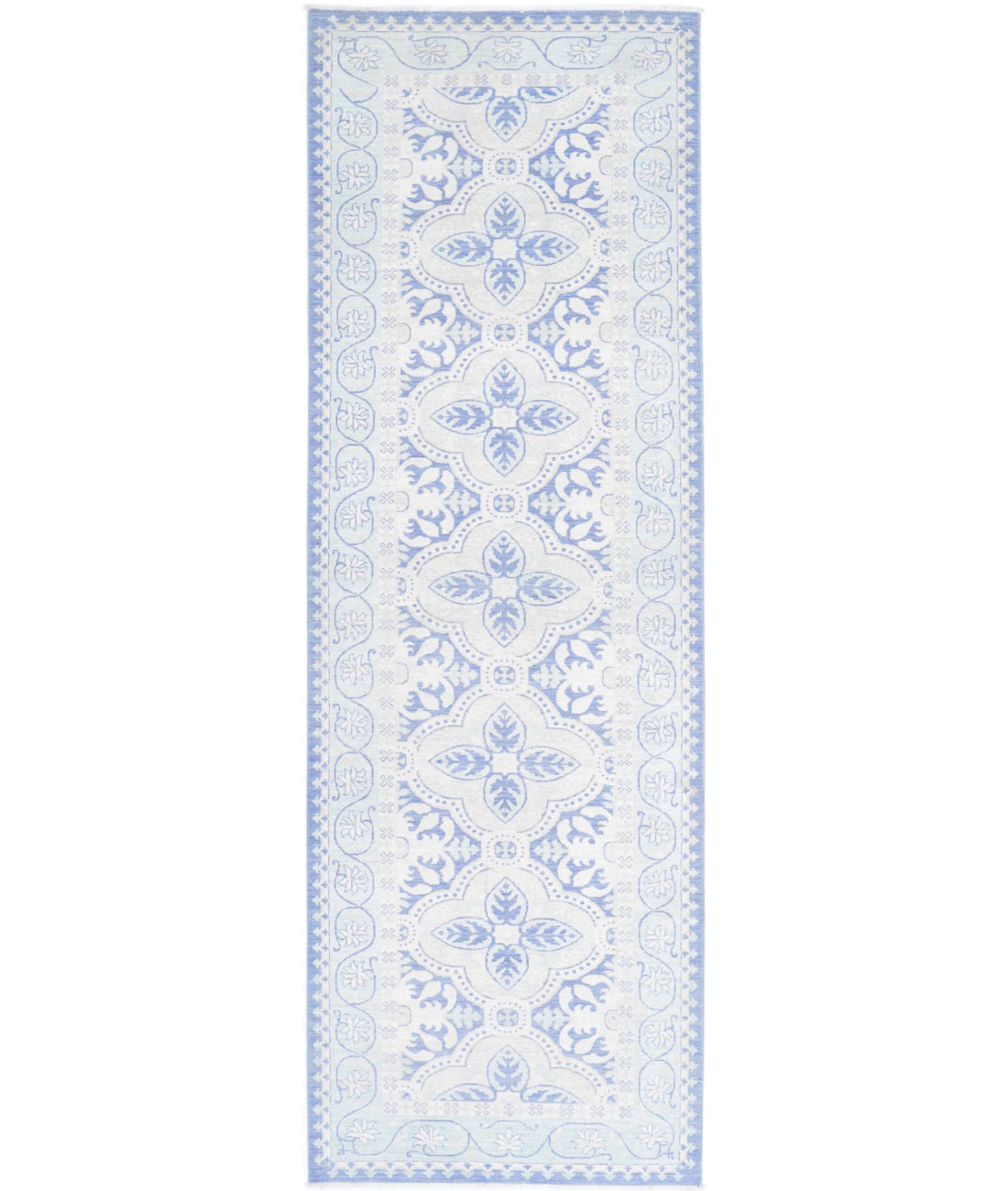 Serenity 3'0'' X 9'11'' Hand-Knotted Wool Rug 3'0'' x 9'11'' (90 X 298) / Blue / Teal