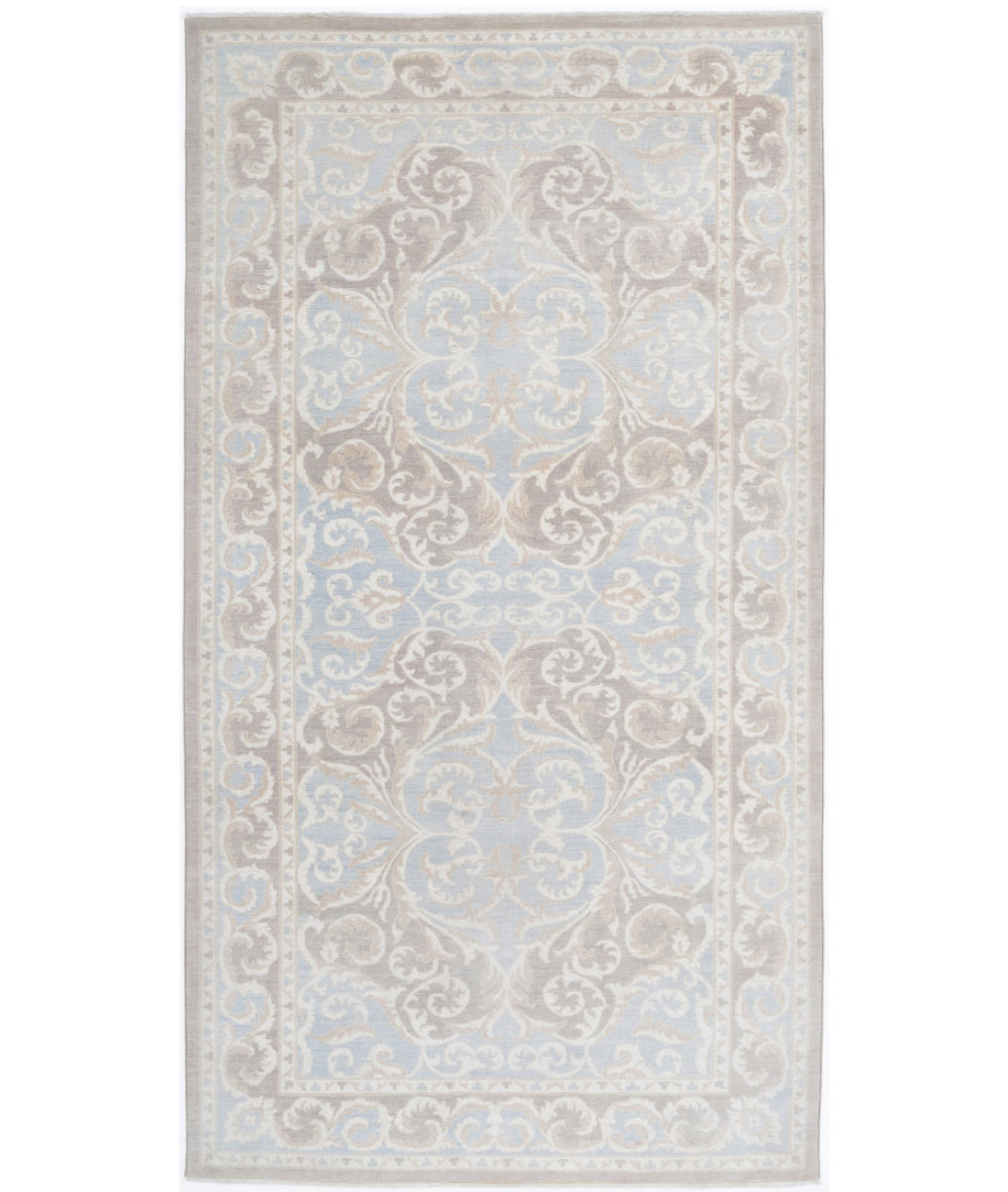 Serenity 5'1'' X 9'8'' Hand-Knotted Wool Rug 5'1'' x 9'8'' (153 X 290) / Taupe / Blue