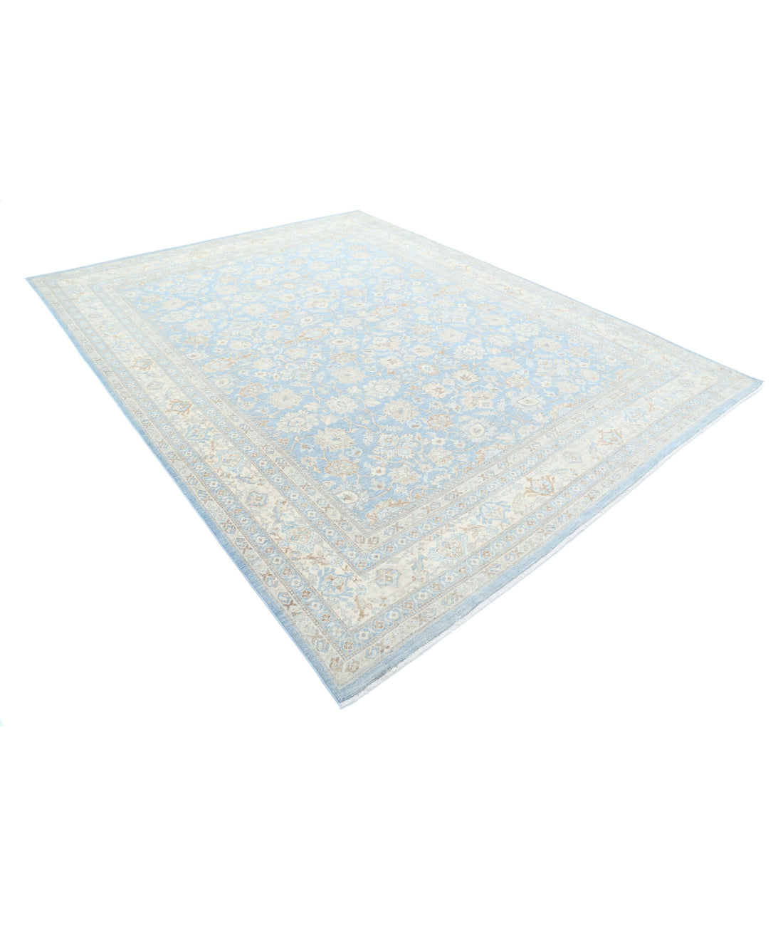 Serenity 8'9'' X 11'5'' Hand-Knotted Wool Rug 8'9'' x 11'5'' (263 X 343) / Blue / Ivory