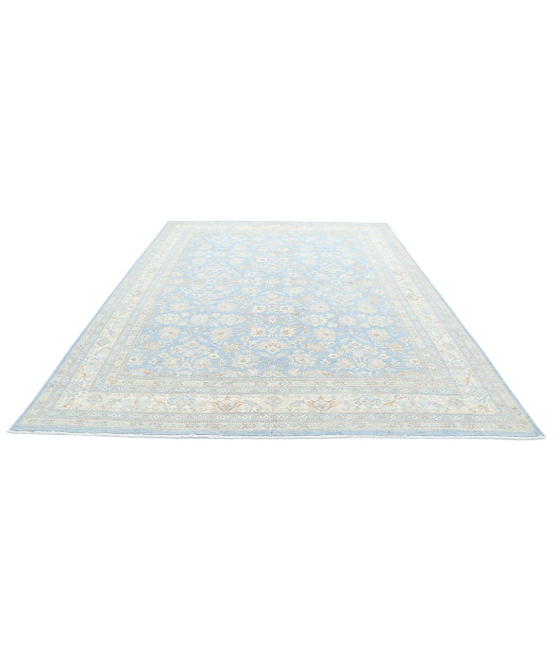 Serenity 8'9'' X 11'5'' Hand-Knotted Wool Rug 8'9'' x 11'5'' (263 X 343) / Blue / Ivory