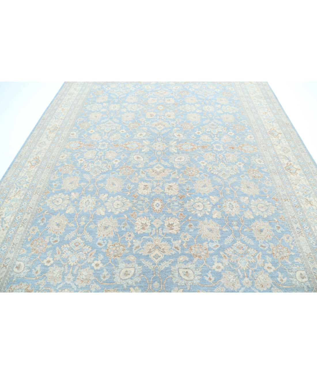 Serenity 8'9'' X 11'5'' Hand-Knotted Wool Rug 8'9'' x 11'5'' (263 X 343) / Blue / Ivory
