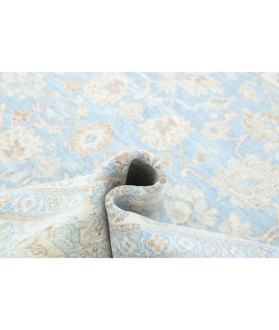 Serenity 8'9'' X 11'5'' Hand-Knotted Wool Rug 8'9'' x 11'5'' (263 X 343) / Blue / Ivory