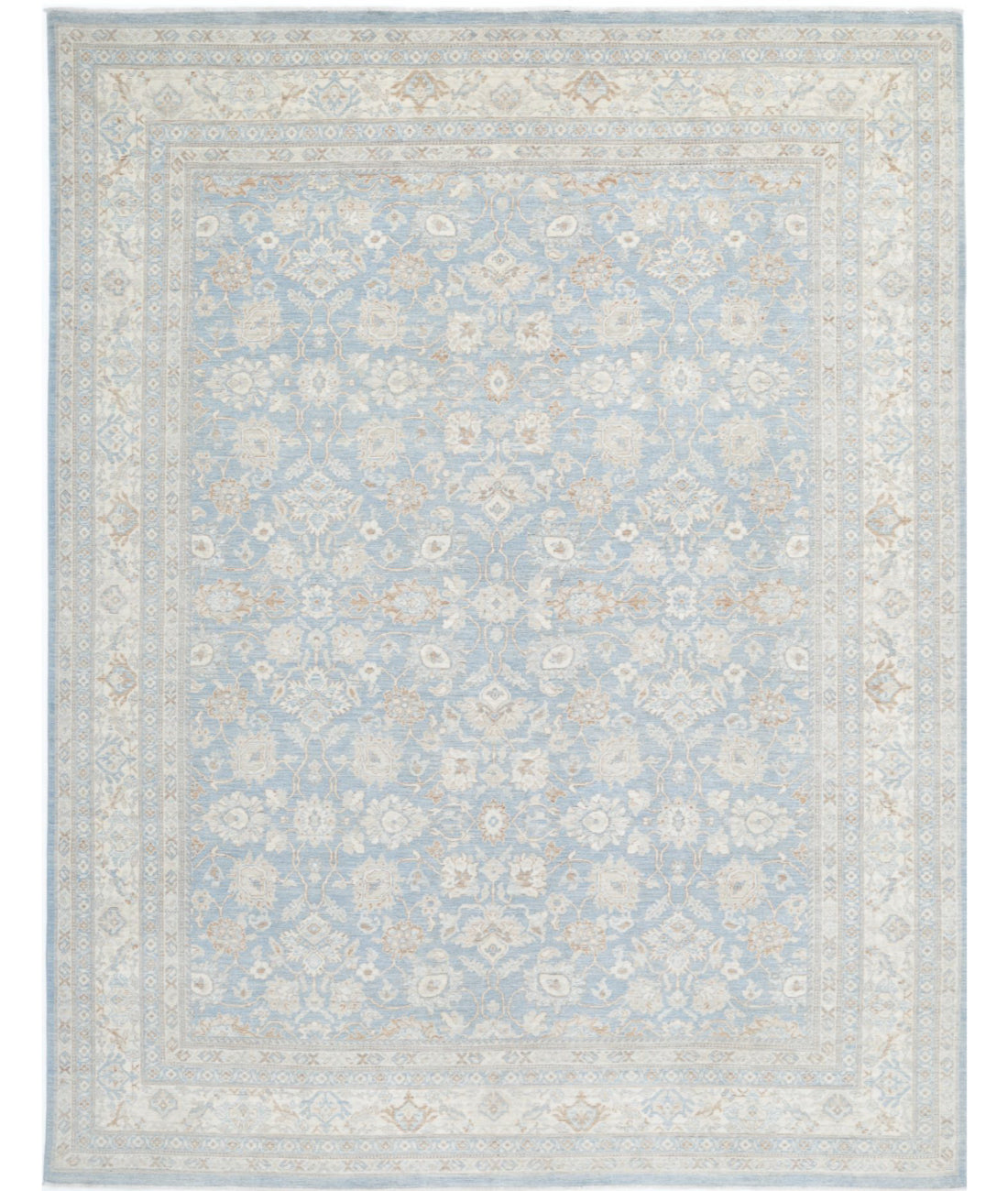 Serenity 8'9'' X 11'5'' Hand-Knotted Wool Rug 8'9'' x 11'5'' (263 X 343) / Blue / Ivory