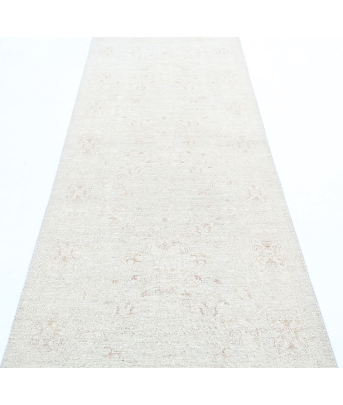 Serenity 3'0'' X 9'8'' Hand-Knotted Wool Rug 3'0'' x 9'8'' (90 X 290) / Ivory / Taupe