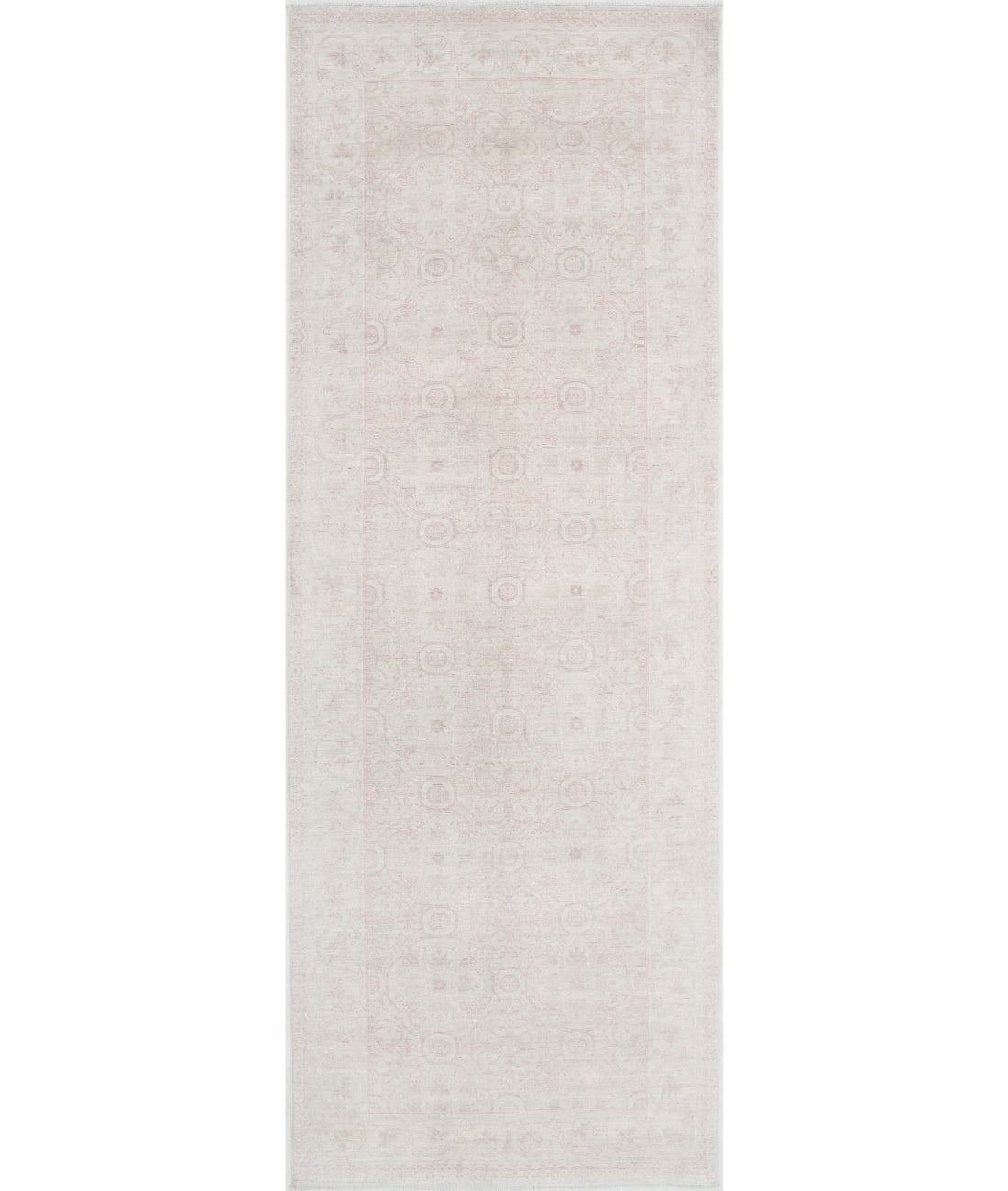 Serenity 3'11'' X 11'0'' Hand-Knotted Wool Rug 3'11'' x 11'0'' (118 X 330) / Ivory / Pink