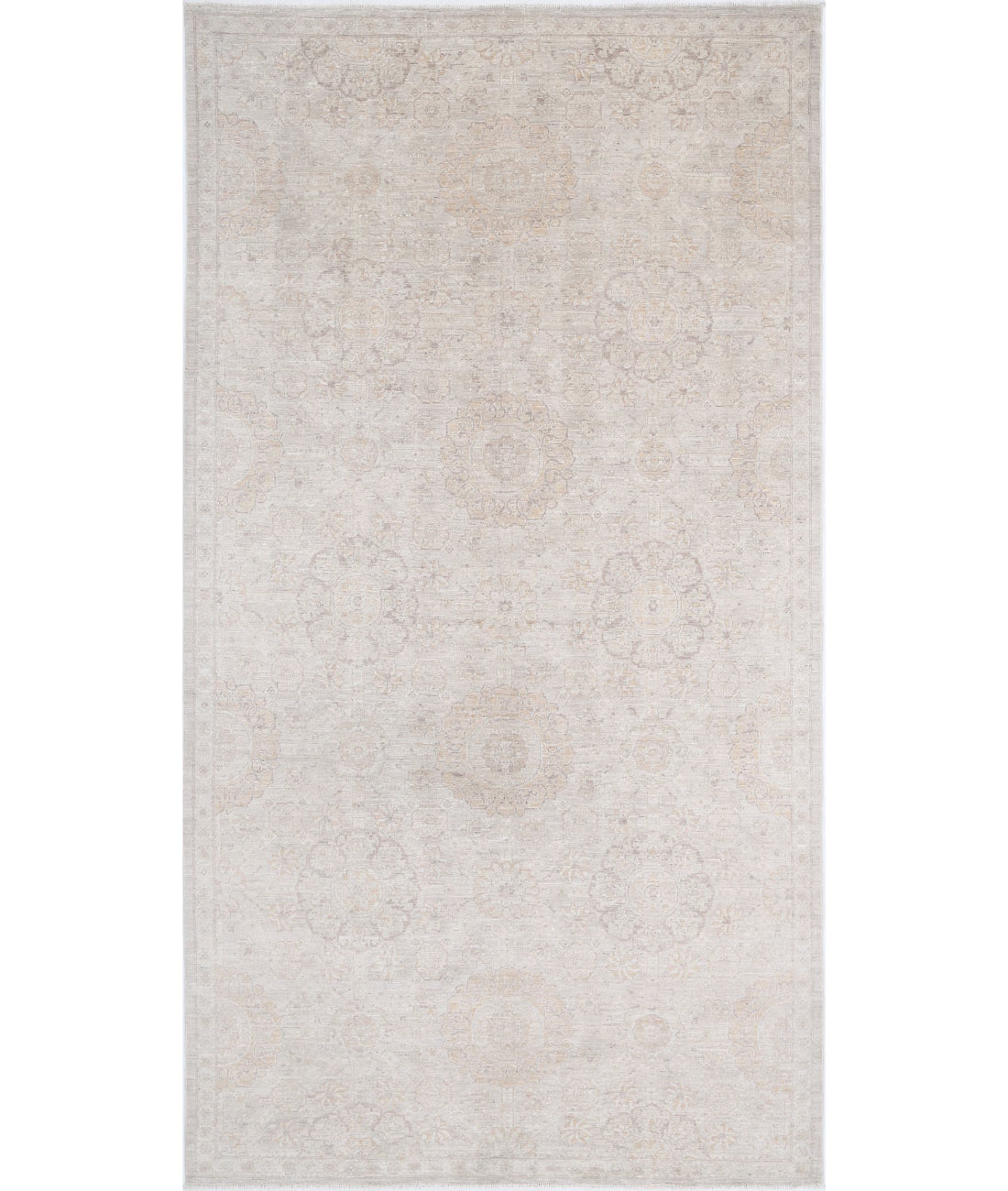 Serenity 6'0'' X 11'6'' Hand-Knotted Wool Rug 6'0'' x 11'6'' (180 X 345) / Ivory / Grey