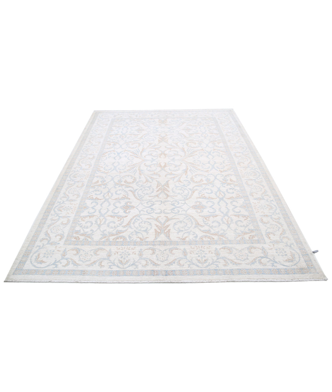 Serenity 6'4'' X 8'9'' Hand-Knotted Wool Rug 6'4'' x 8'9'' (190 X 263) / Ivory / Blue