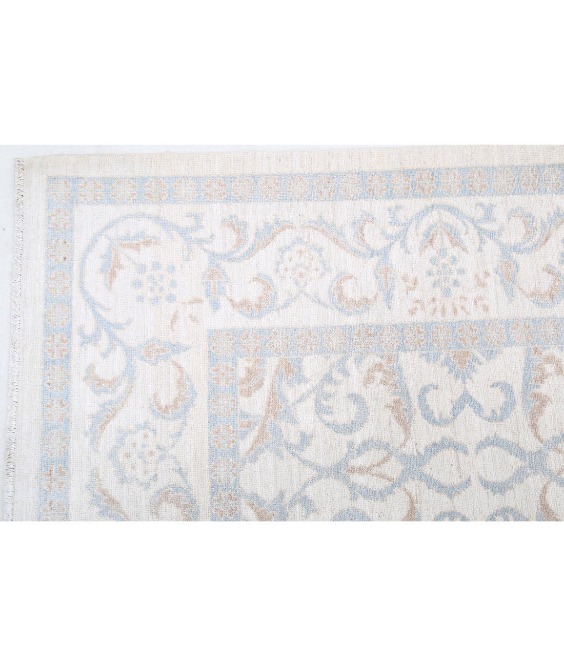 Serenity 6'4'' X 8'9'' Hand-Knotted Wool Rug 6'4'' x 8'9'' (190 X 263) / Ivory / Blue