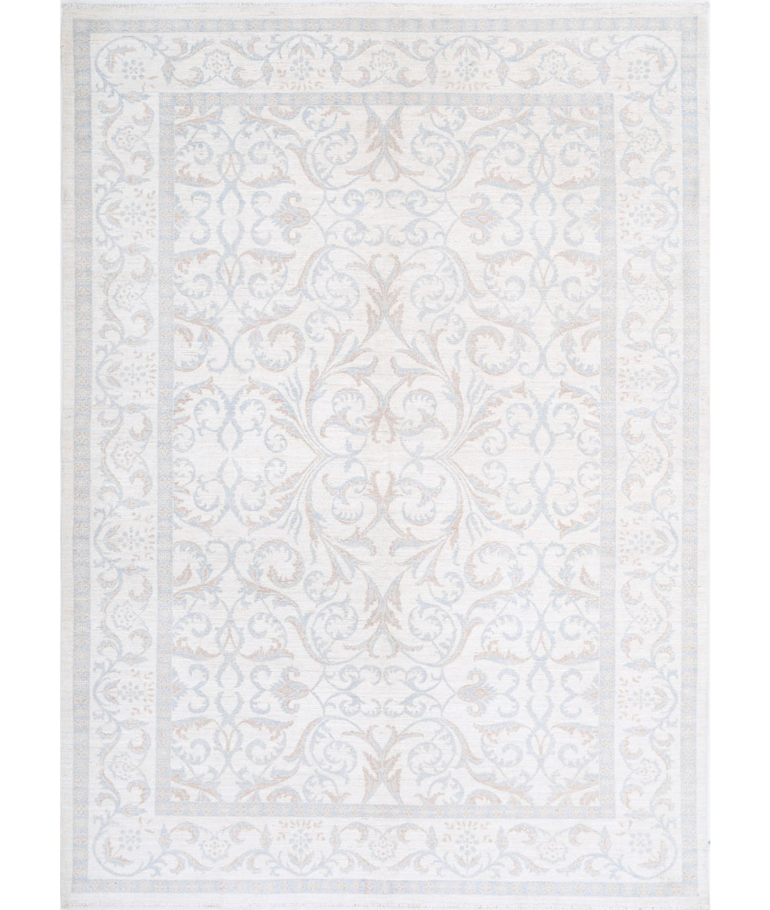 Serenity 6'4'' X 8'9'' Hand-Knotted Wool Rug 6'4'' x 8'9'' (190 X 263) / Ivory / Blue