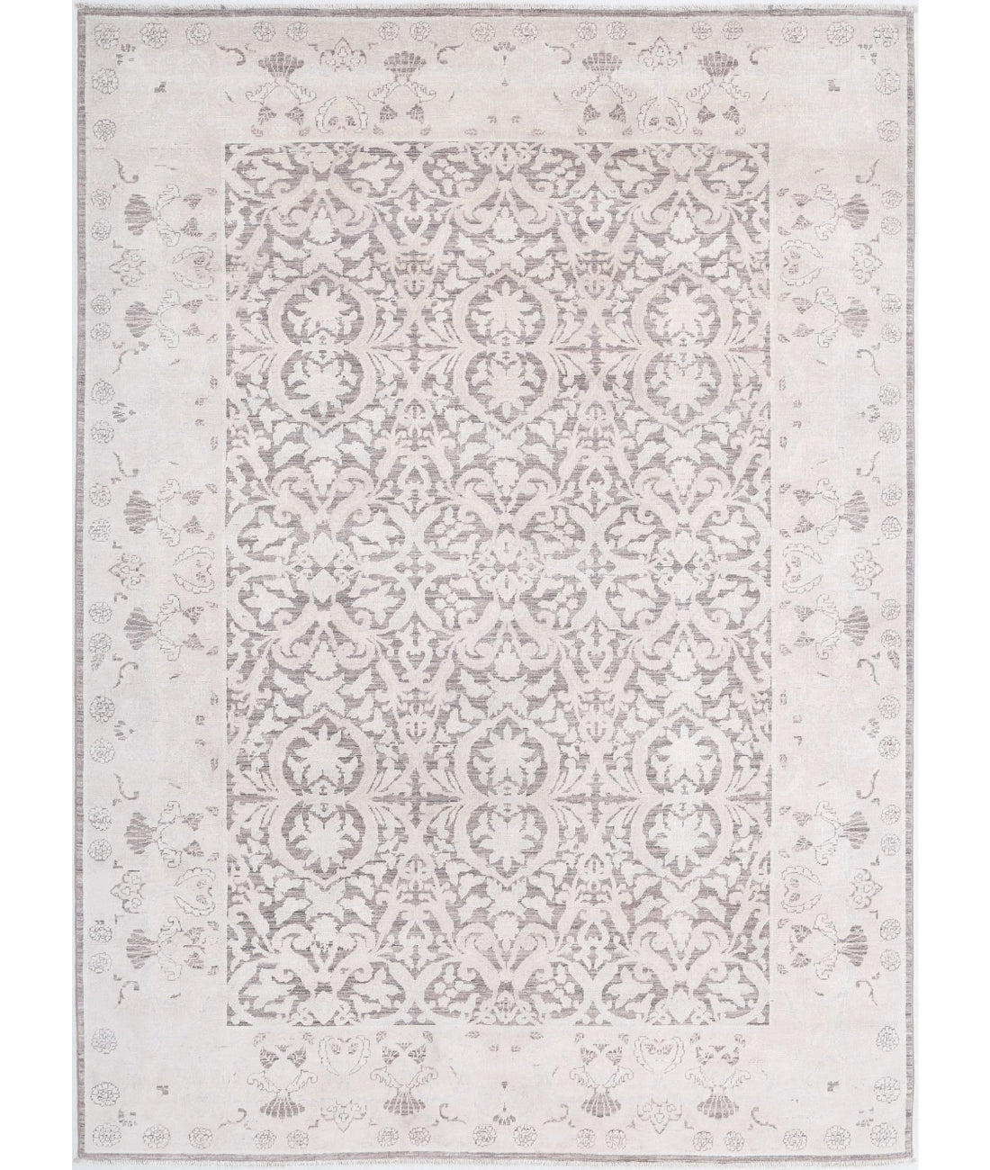 Serenity 6'1'' X 8'7'' Hand-Knotted Wool Rug 6'1'' x 8'7'' (183 X 258) / Brown / Ivory