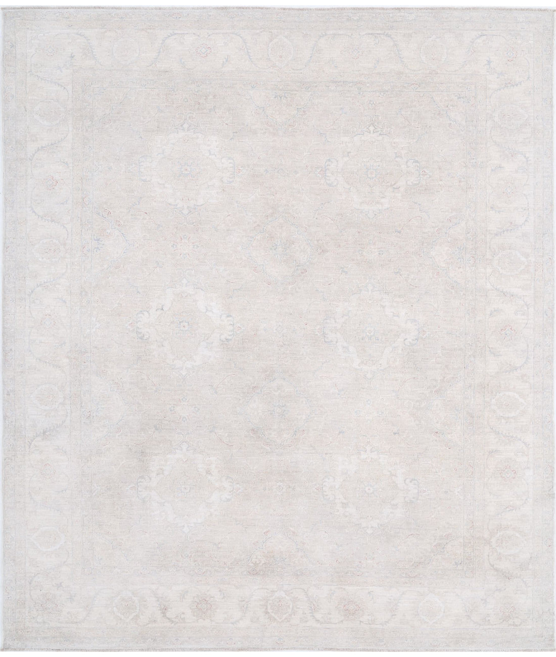 Serenity 8'1'' X 9'4'' Hand-Knotted Wool Rug 8'1'' x 9'4'' (243 X 280) / Grey / Ivory