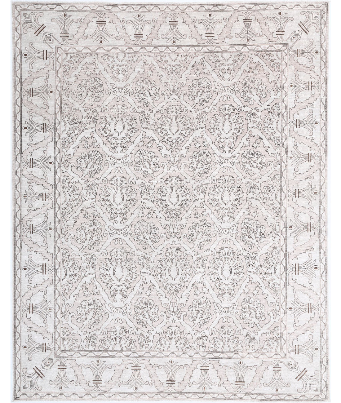 Serenity 8'0'' X 10'2'' Hand-Knotted Wool Rug 8'0'' x 10'2'' (240 X 305) / Ivory / Brown