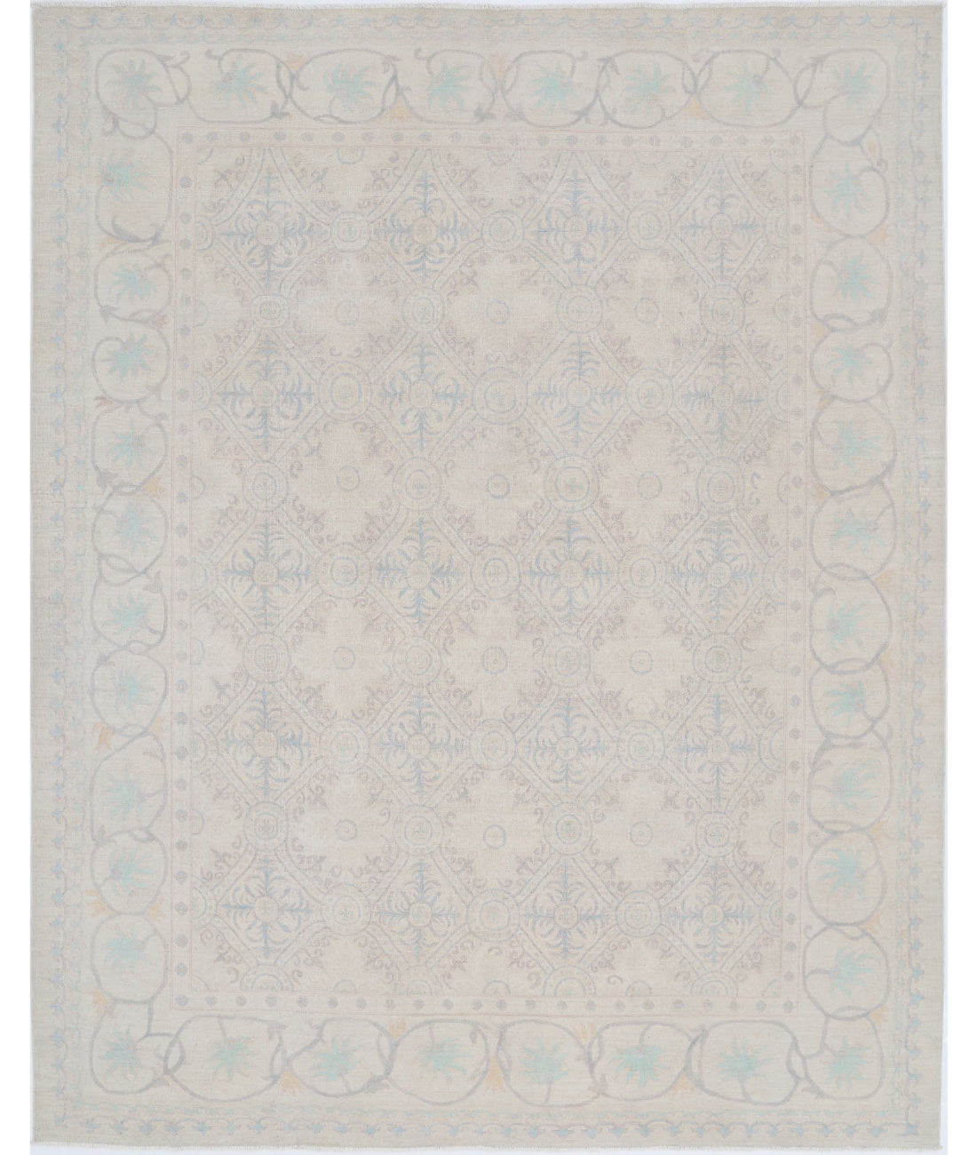 Serenity 7'10'' X 10'0'' Hand-Knotted Wool Rug 7'10'' x 10'0'' (235 X 300) / Ivory / Lilac