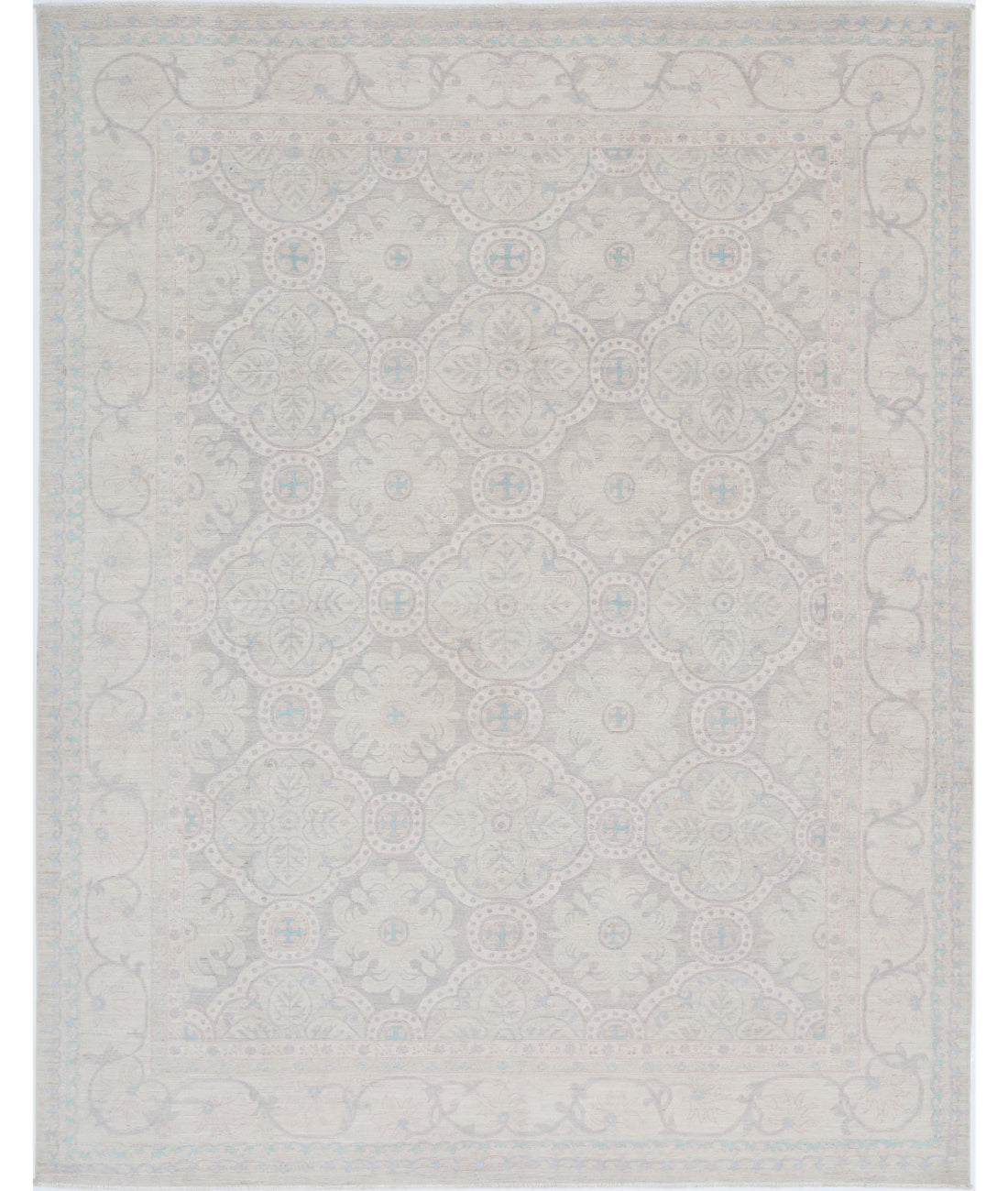 Serenity 7'10'' X 10'0'' Hand-Knotted Wool Rug 7'10'' x 10'0'' (235 X 300) / Ivory / Lilac