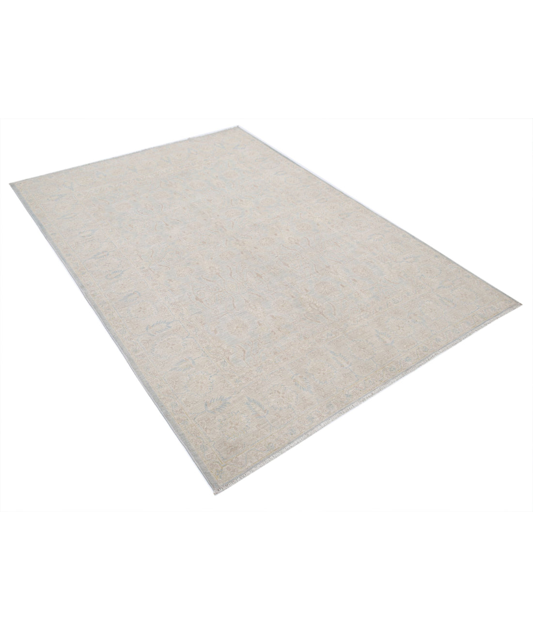 Serenity 4'10'' X 6'10'' Hand-Knotted Wool Rug 4'10'' x 6'10'' (145 X 205) / Ivory / Blue