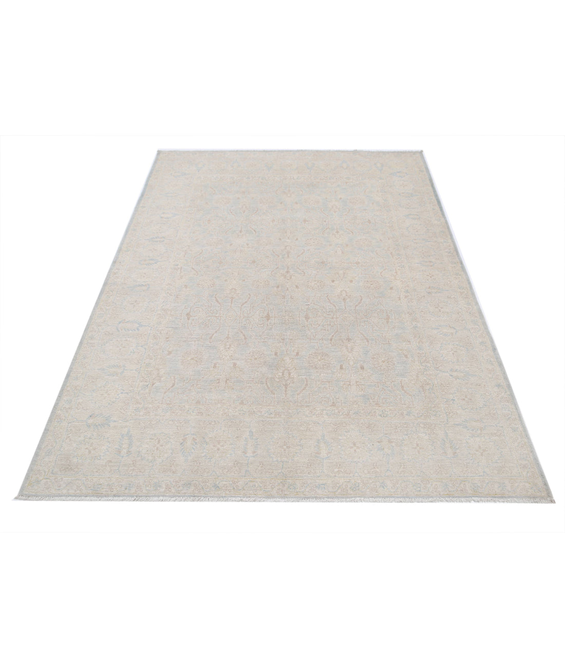 Serenity 4'10'' X 6'10'' Hand-Knotted Wool Rug 4'10'' x 6'10'' (145 X 205) / Ivory / Blue