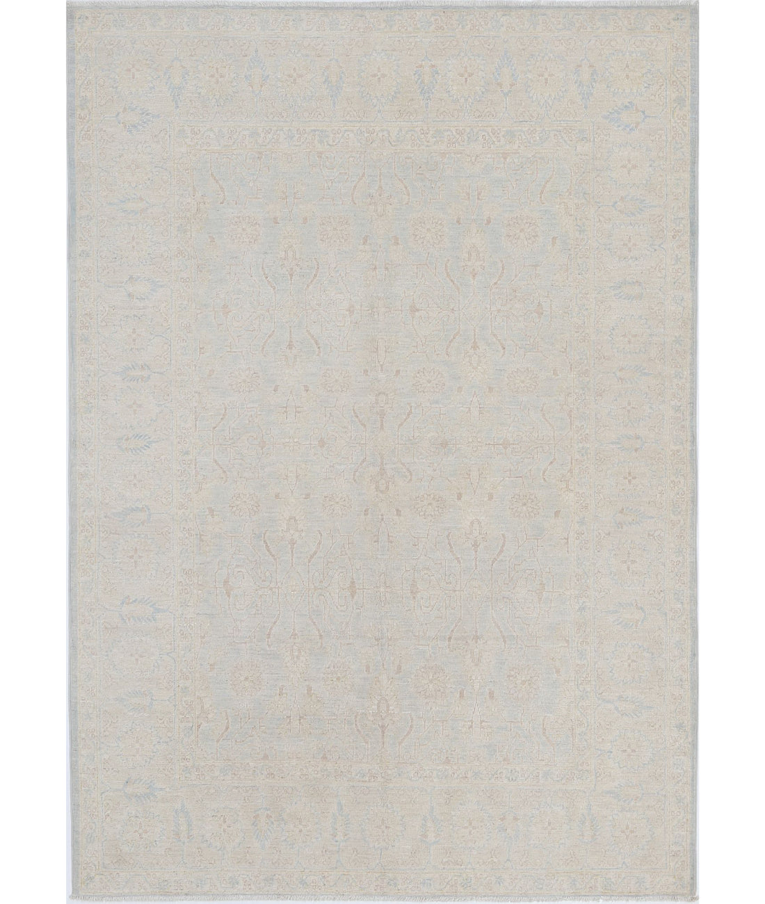 Serenity 4'10'' X 6'10'' Hand-Knotted Wool Rug 4'10'' x 6'10'' (145 X 205) / Ivory / Blue