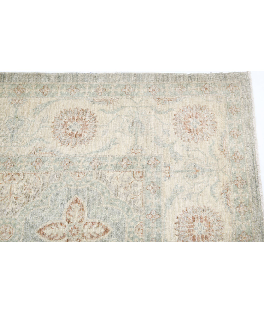 Serenity 6'1'' X 8'10'' Hand-Knotted Wool Rug 6'1'' x 8'10'' (183 X 265) / Blue / Ivory