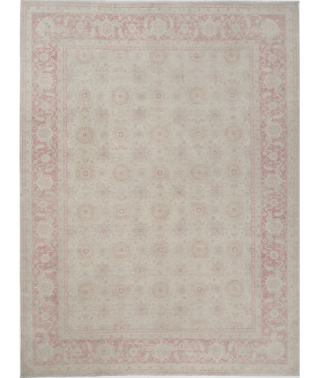 Serenity 9'11'' X 13'1'' Hand-Knotted Wool Rug 9'11'' x 13'1'' (298 X 393) / Ivory / Pink