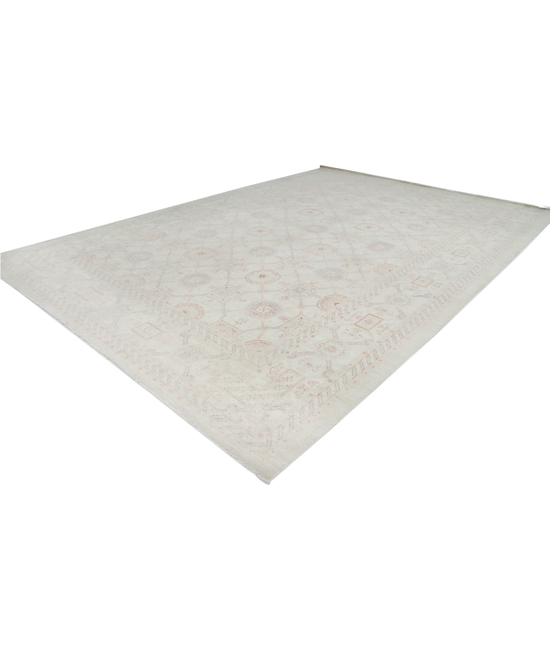 Serenity 12'0'' X 17'3'' Hand-Knotted Wool Rug 12'0'' x 17'3'' (360 X 518) / Ivory / Blue