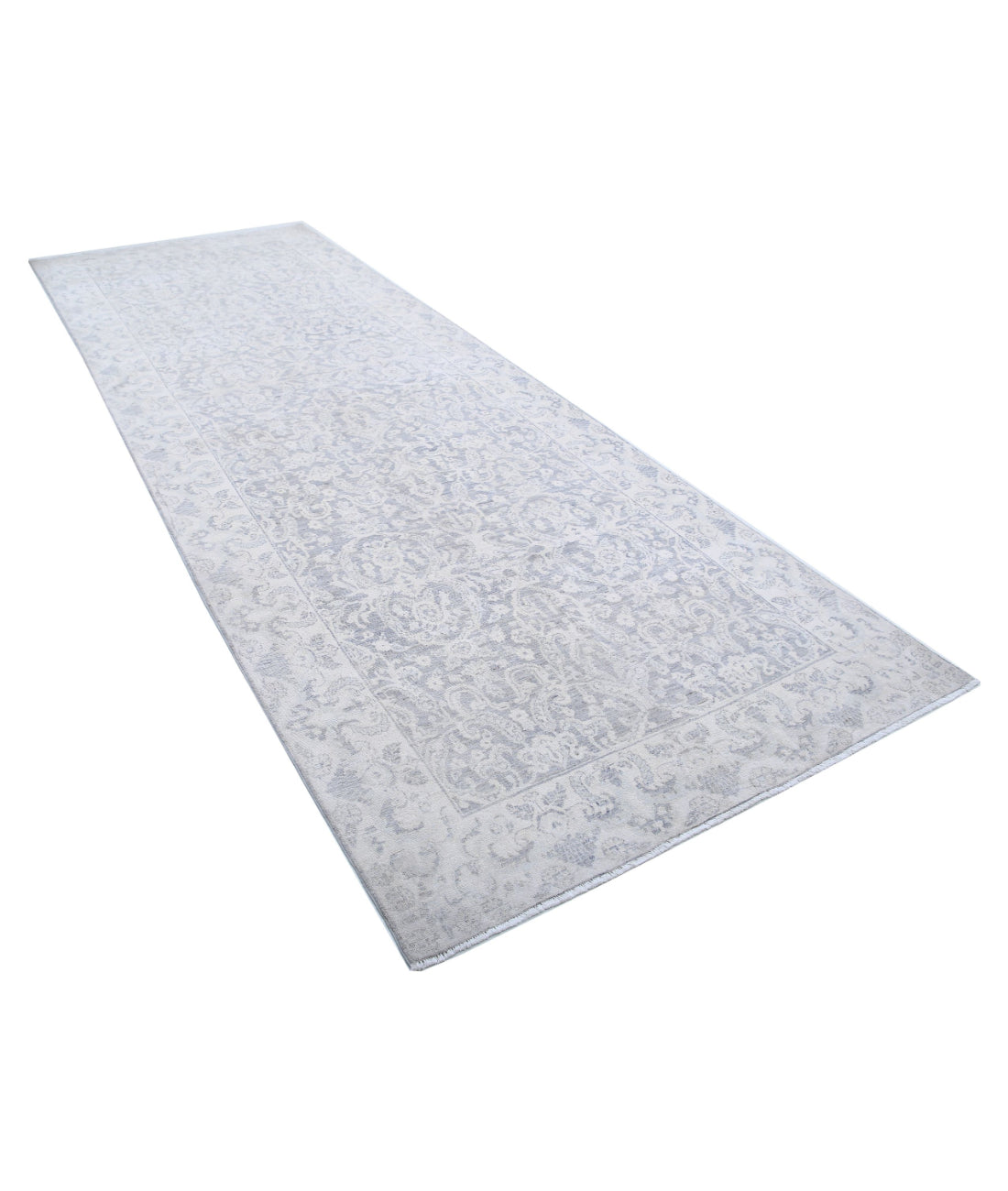 Serenity 4'9'' X 12'9'' Hand-Knotted Wool Rug 4'9'' x 12'9'' (143 X 383) / Grey / Ivory