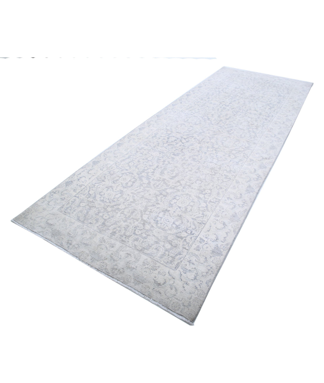 Serenity 4'9'' X 12'9'' Hand-Knotted Wool Rug 4'9'' x 12'9'' (143 X 383) / Grey / Ivory