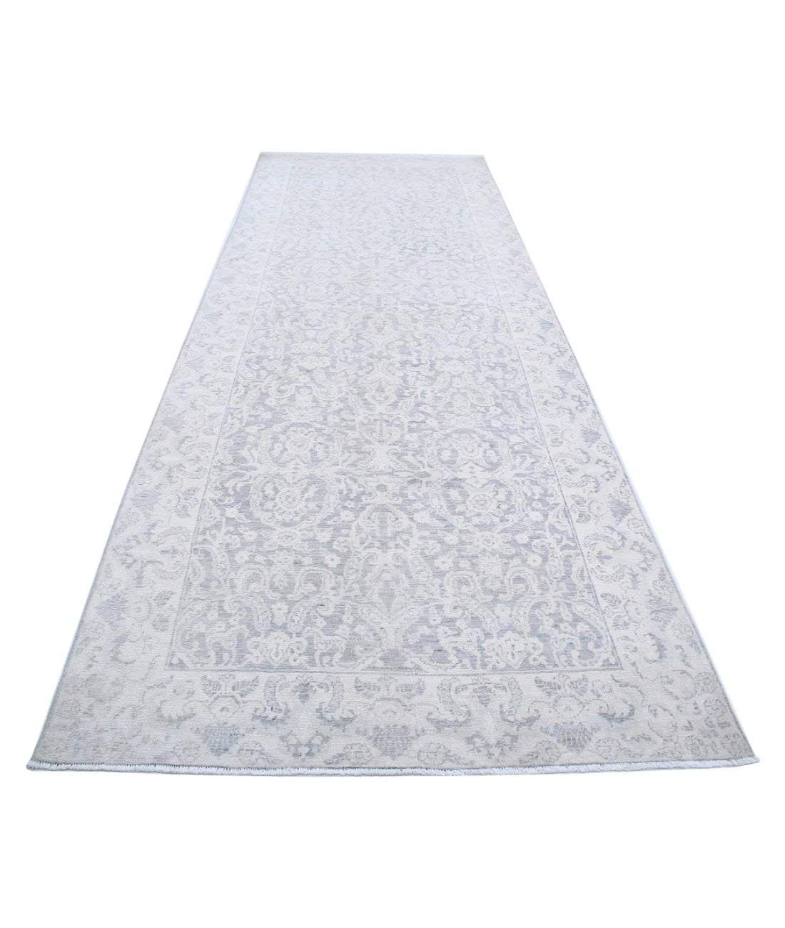 Serenity 4'9'' X 12'9'' Hand-Knotted Wool Rug 4'9'' x 12'9'' (143 X 383) / Grey / Ivory