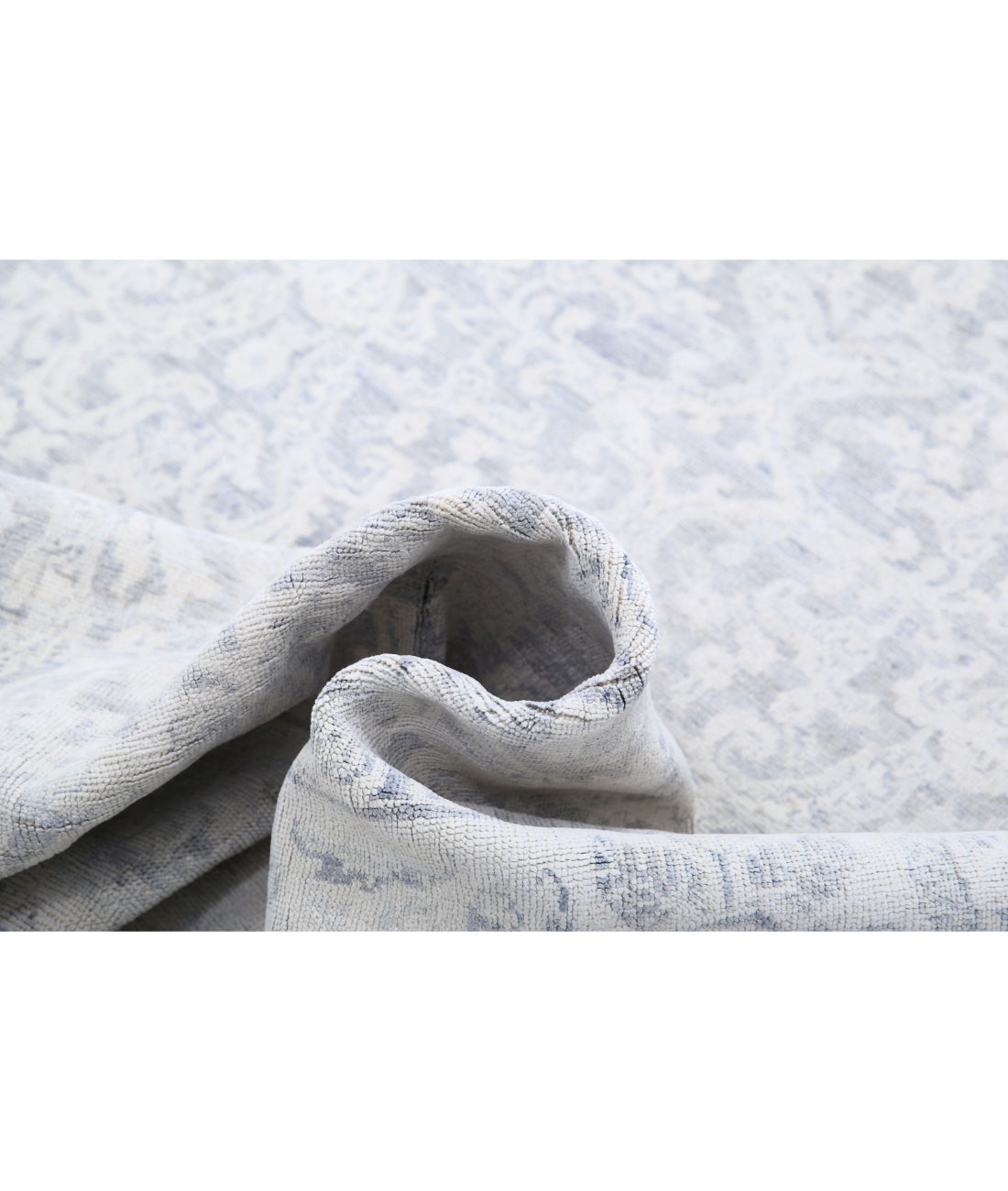 Serenity 4'9'' X 12'9'' Hand-Knotted Wool Rug 4'9'' x 12'9'' (143 X 383) / Grey / Ivory