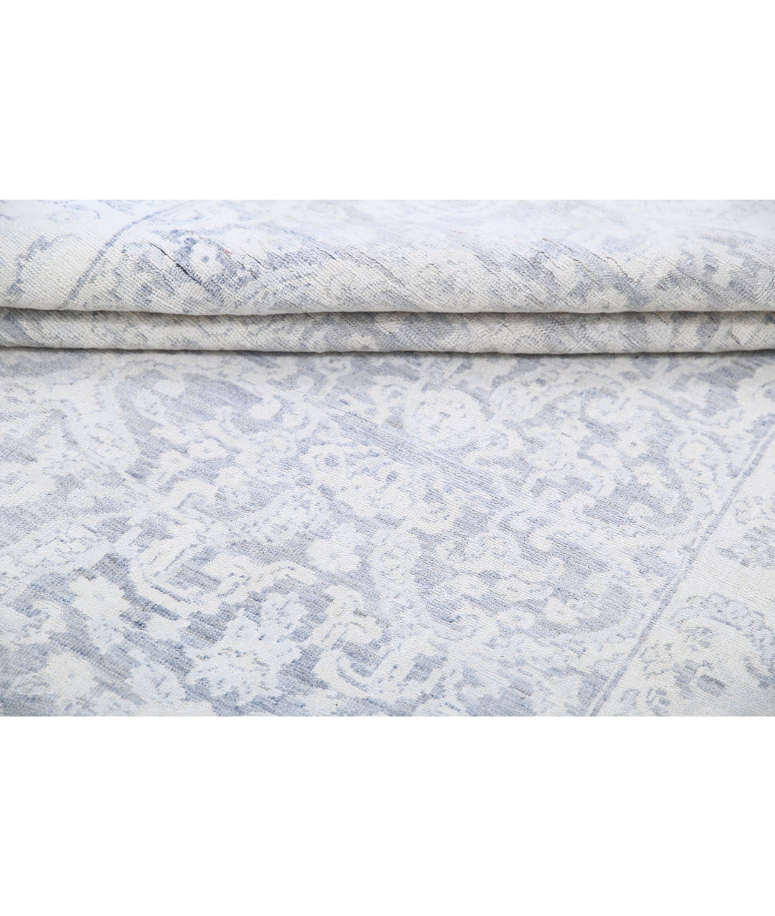 Serenity 4'9'' X 12'9'' Hand-Knotted Wool Rug 4'9'' x 12'9'' (143 X 383) / Grey / Ivory