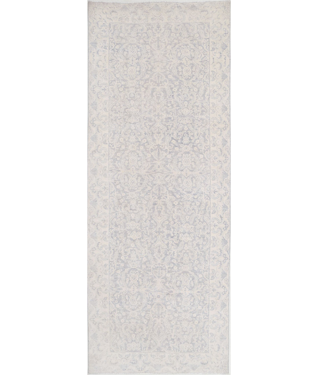 Serenity 4'9'' X 12'9'' Hand-Knotted Wool Rug 4'9'' x 12'9'' (143 X 383) / Grey / Ivory