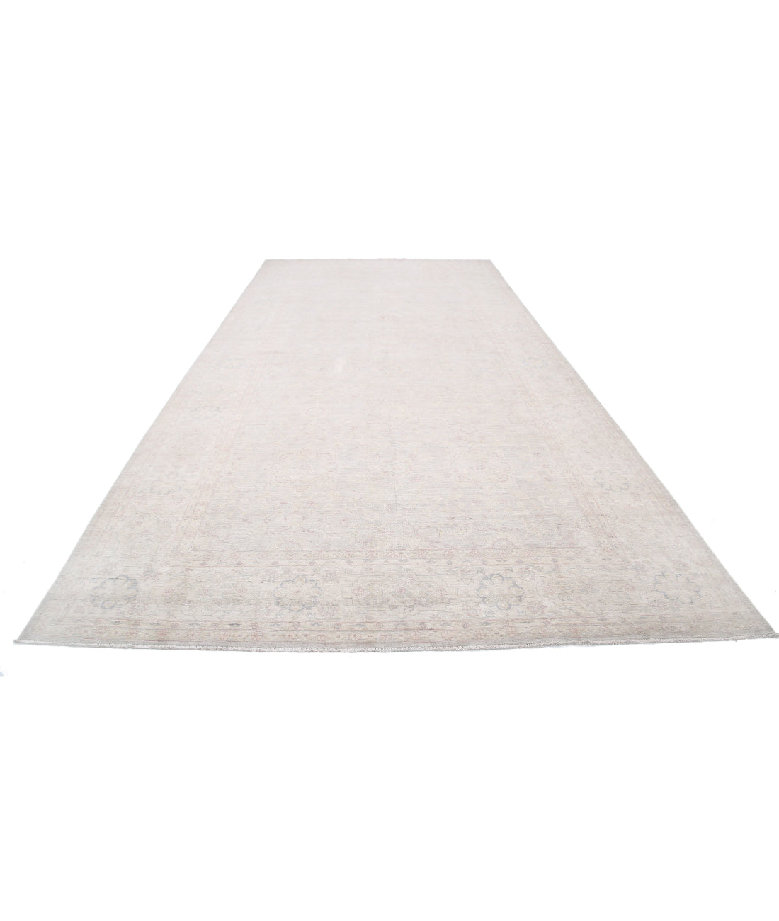 Serenity 8'0'' X 16'4'' Hand-Knotted Wool Rug 8'0'' x 16'4'' (240 X 490) / Grey / Ivory