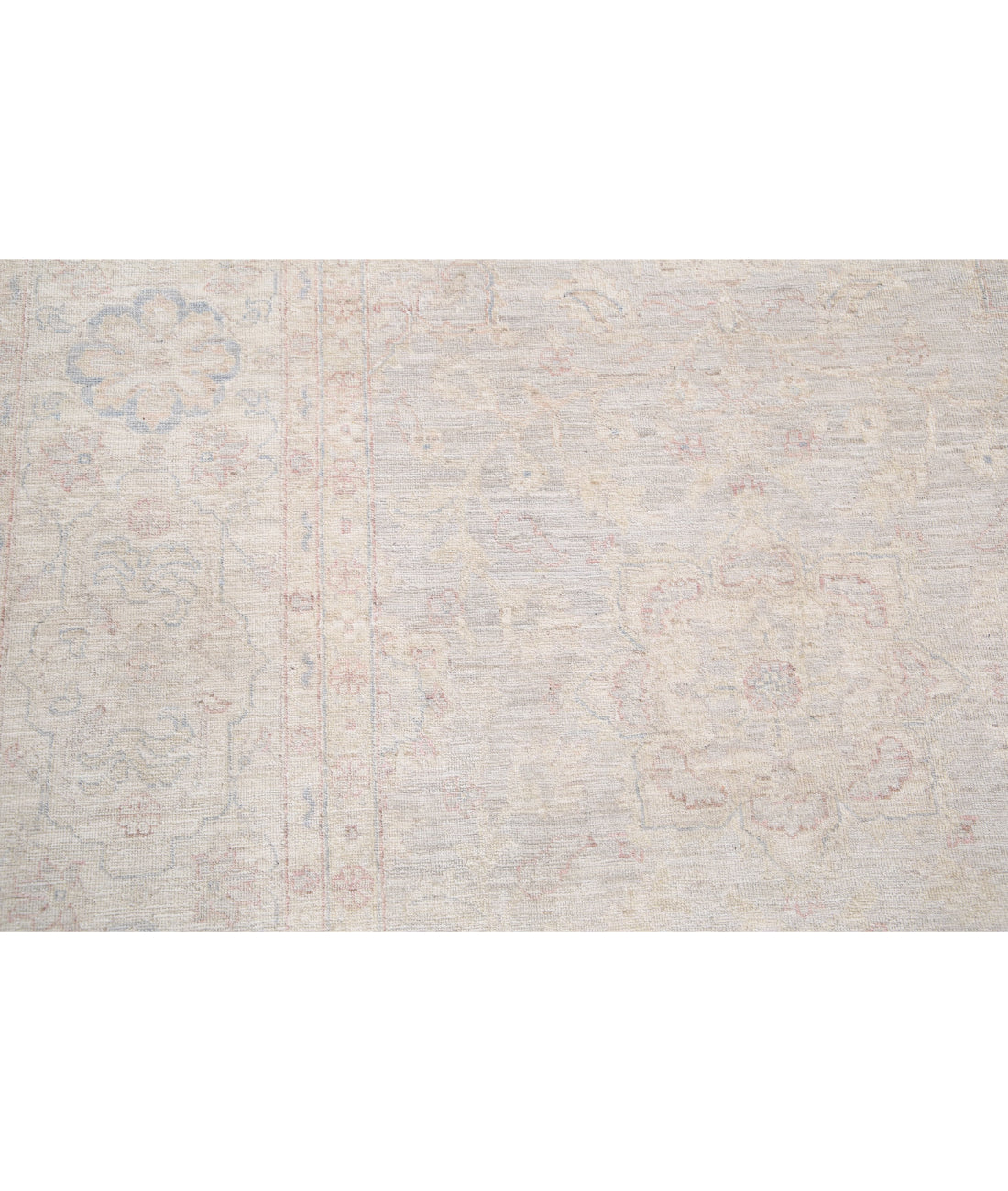 Serenity 8'0'' X 16'4'' Hand-Knotted Wool Rug 8'0'' x 16'4'' (240 X 490) / Grey / Ivory
