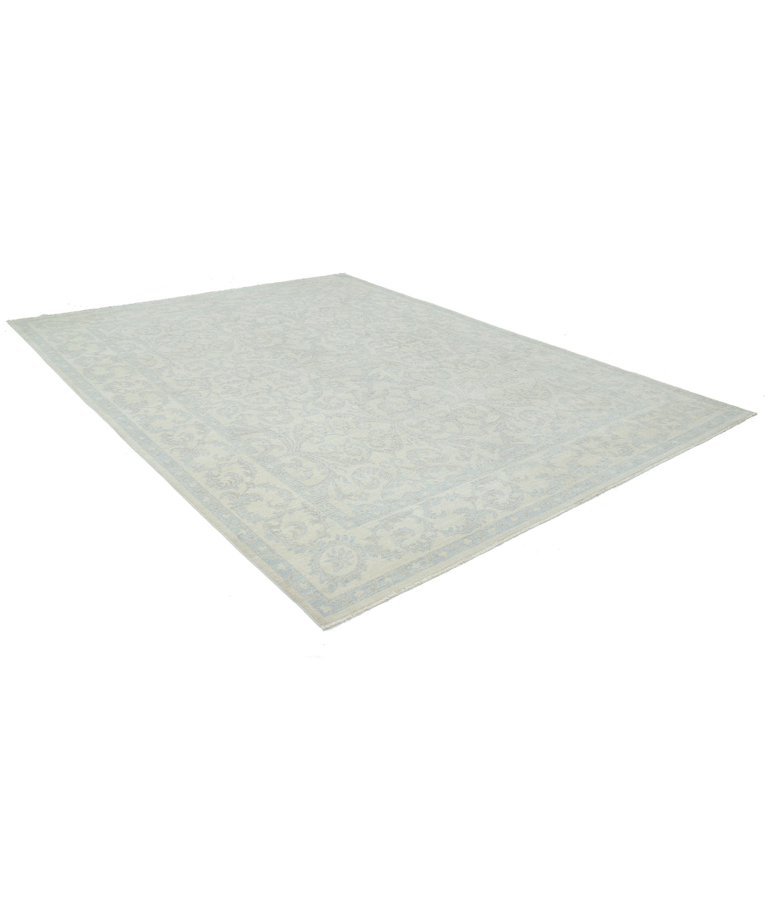 Serenity 8'11'' X 11'9'' Hand-Knotted Wool Rug 8'11'' x 11'9'' (268 X 353) / Ivory / Blue