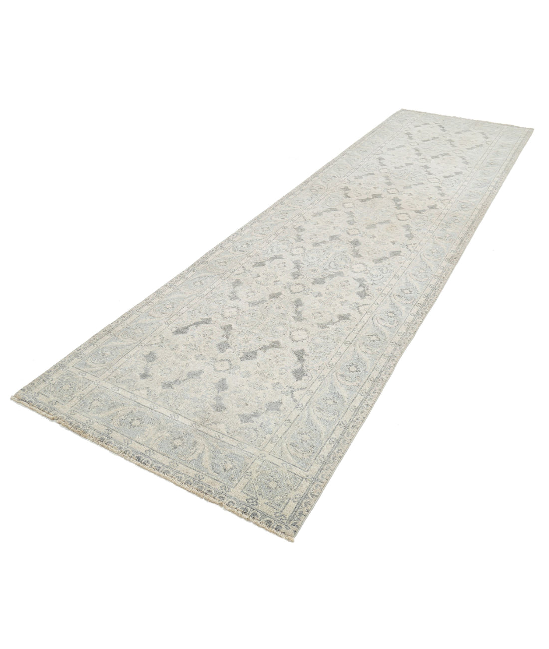 Serenity 3'10'' X 13'7'' Hand-Knotted Wool Rug 3'10'' x 13'7'' (115 X 408) / Grey / Blue