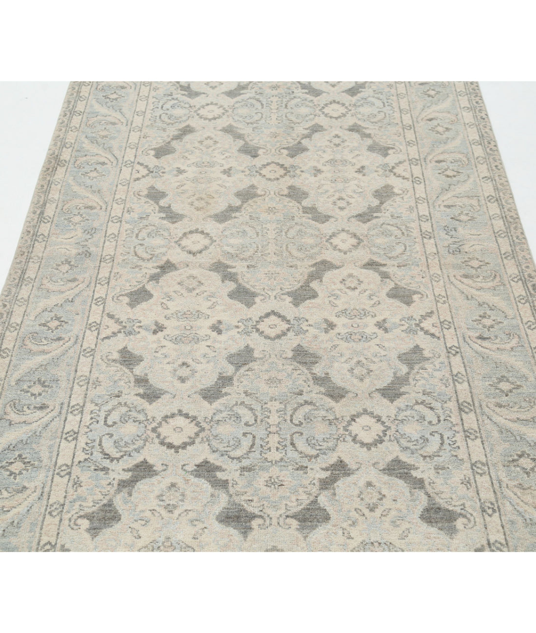 Serenity 3'10'' X 13'7'' Hand-Knotted Wool Rug 3'10'' x 13'7'' (115 X 408) / Grey / Blue