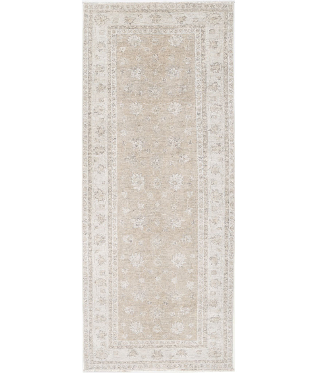 Serenity 4'11'' X 12'2'' Hand-Knotted Wool Rug 4'11'' x 12'2'' (148 X 365) / Taupe / Ivory