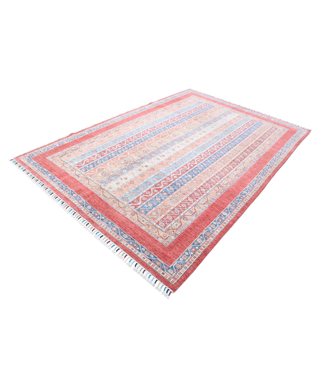 Shaal 6'8'' X 9'7'' Hand-Knotted Wool Rug 6'8'' x 9'7'' (200 X 288) / Red / Multi