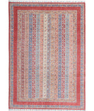 Shaal 6'8'' X 9'7'' Hand-Knotted Wool Rug 6'8'' x 9'7'' (200 X 288) / Red / Multi