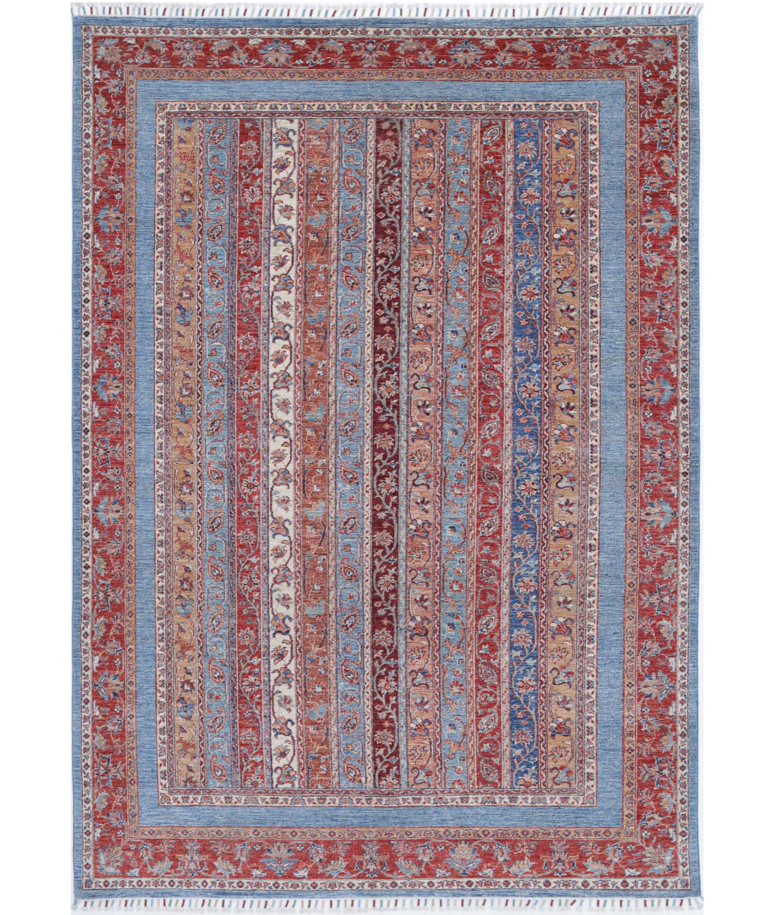 Shaal 6'7'' X 9'6'' Hand-Knotted Wool Rug 6'7'' x 9'6'' (198 X 285) / Blue / Multi