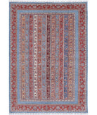 Shaal 6'7'' X 9'6'' Hand-Knotted Wool Rug 6'7'' x 9'6'' (198 X 285) / Blue / Multi