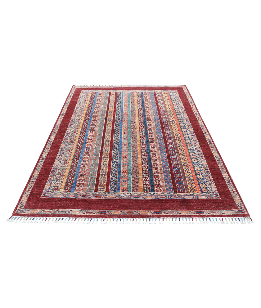 Shaal 5'7'' X 7'11'' Hand-Knotted Wool Rug 5'7'' x 7'11'' (168 X 238) / Brown / Multi
