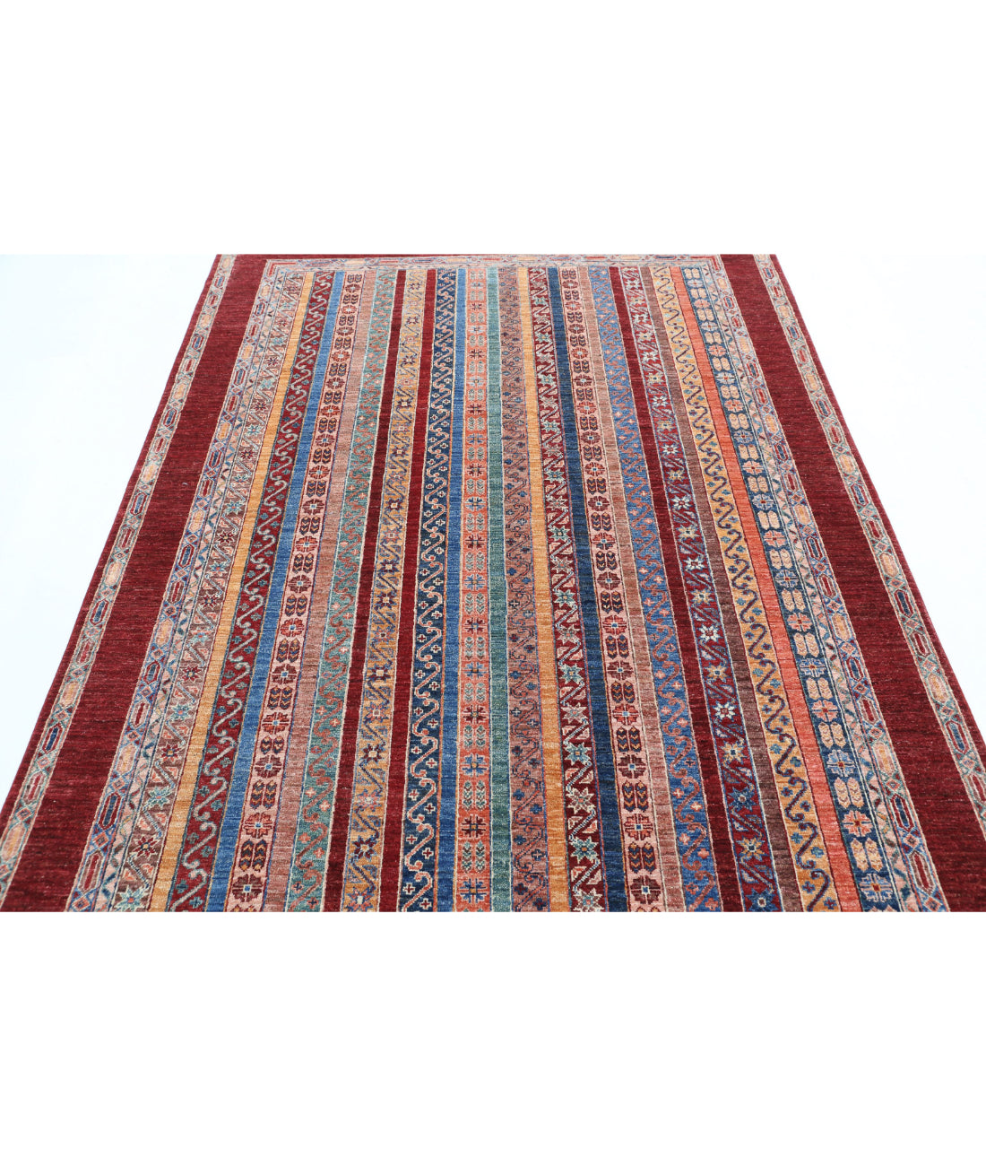 Shaal 5'7'' X 7'11'' Hand-Knotted Wool Rug 5'7'' x 7'11'' (168 X 238) / Brown / Multi