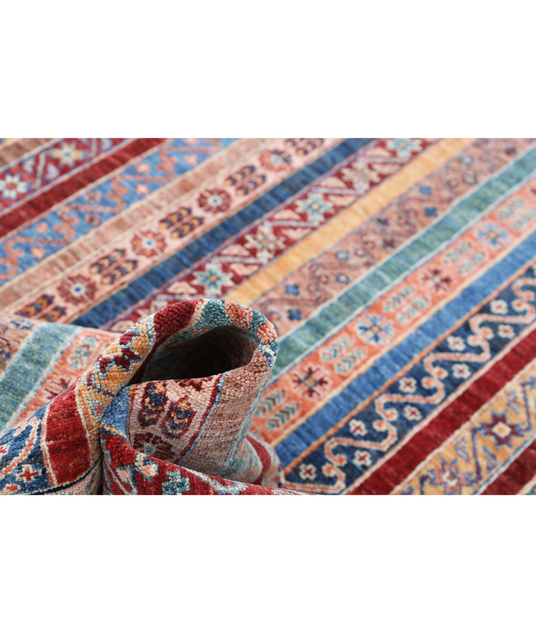 Shaal 5'7'' X 7'11'' Hand-Knotted Wool Rug 5'7'' x 7'11'' (168 X 238) / Brown / Multi