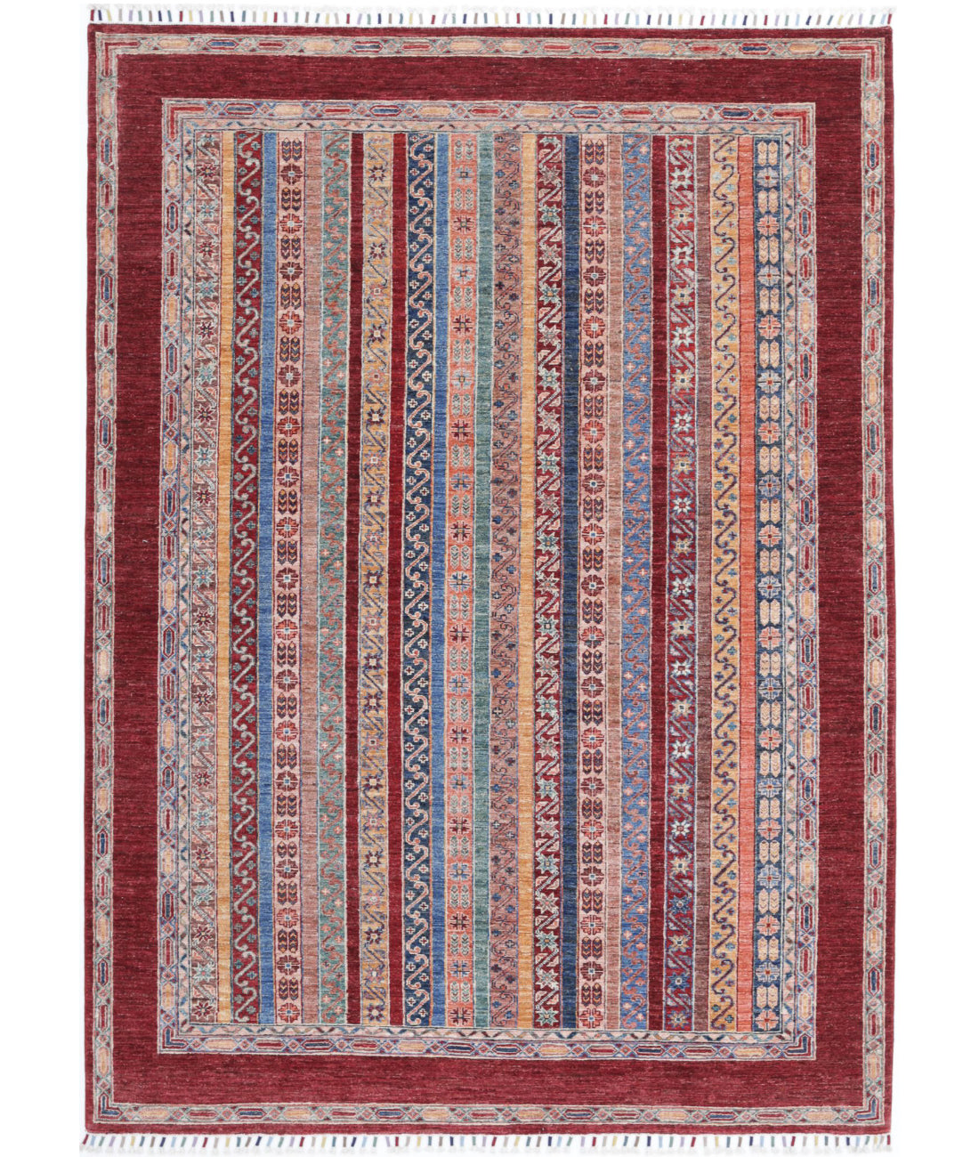 Shaal 5'7'' X 7'11'' Hand-Knotted Wool Rug 5'7'' x 7'11'' (168 X 238) / Brown / Multi