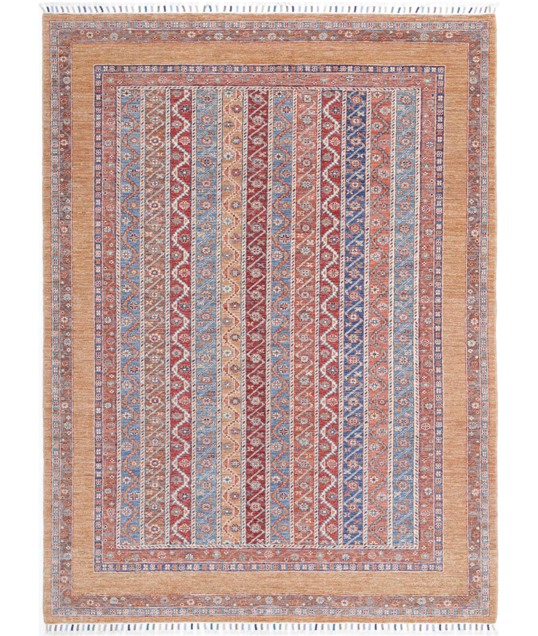 Shaal 5'8'' X 7'11'' Hand-Knotted Wool Rug 5'8'' x 7'11'' (170 X 238) / Gold / Multi