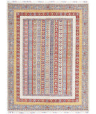 Shaal 5'8'' X 7'6'' Hand-Knotted Wool Rug 5'8'' x 7'6'' (170 X 225) / Ivory / Multi