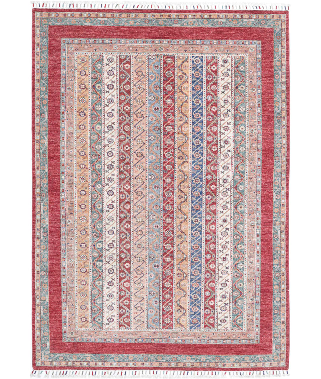 Shaal 5'4'' X 7'10'' Hand-Knotted Wool Rug 5'4'' x 7'10'' (160 X 235) / Red / Multi