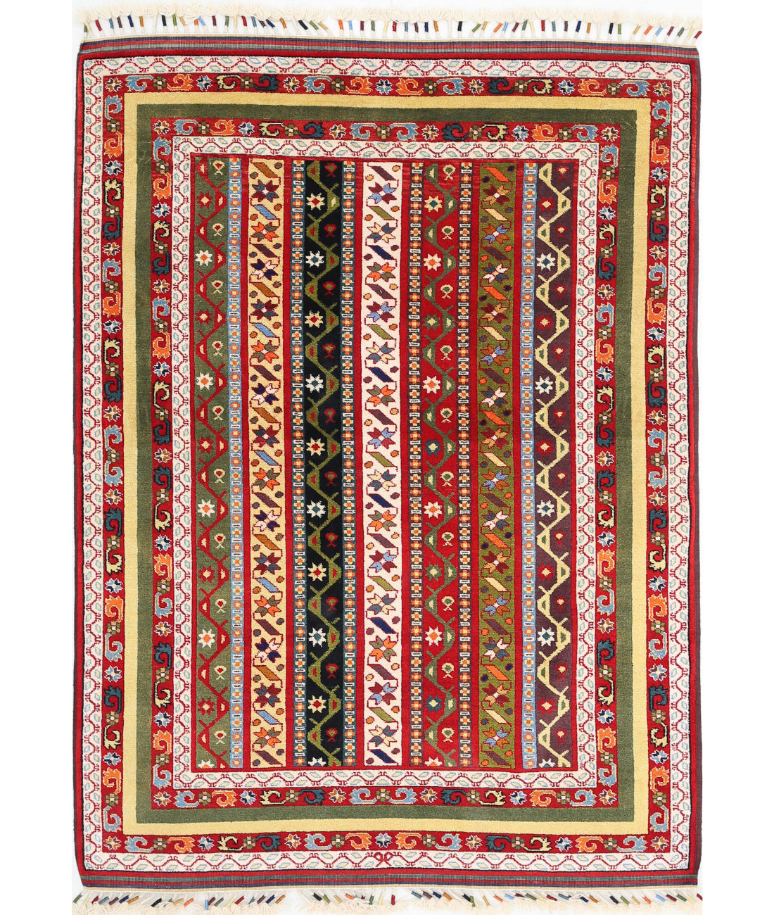 Shaal 4'5'' X 6'2'' Hand-Knotted Wool Rug 4'5'' x 6'2'' (133 X 185) / Multi / Multi