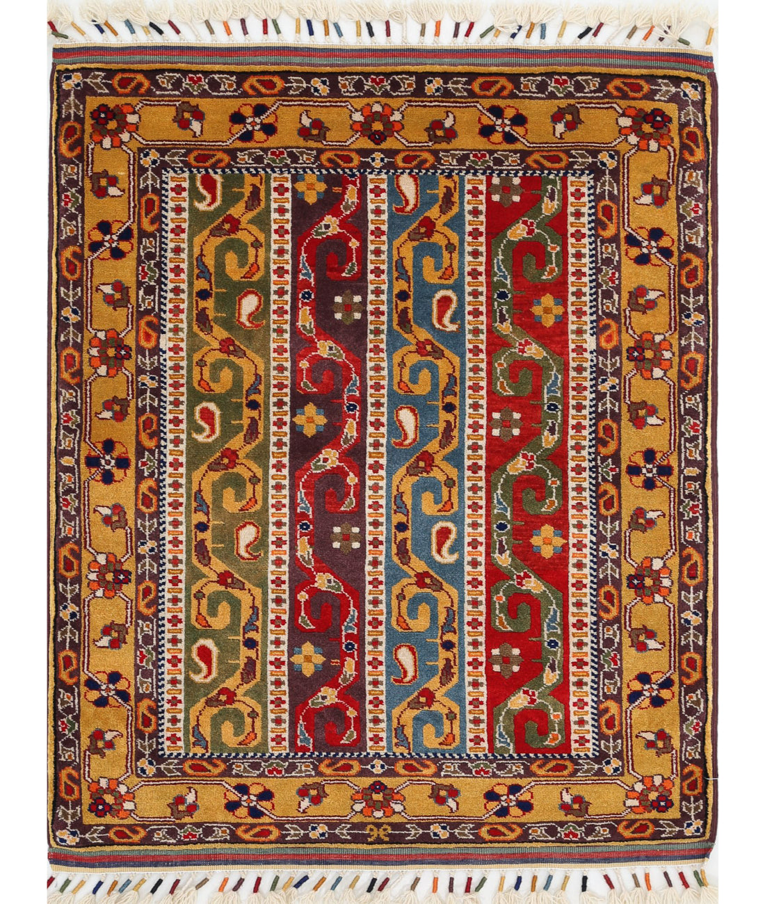 Shaal 3'2'' X 4'1'' Hand-Knotted Wool Rug 3'2'' x 4'1'' (95 X 123) / Multi / Multi